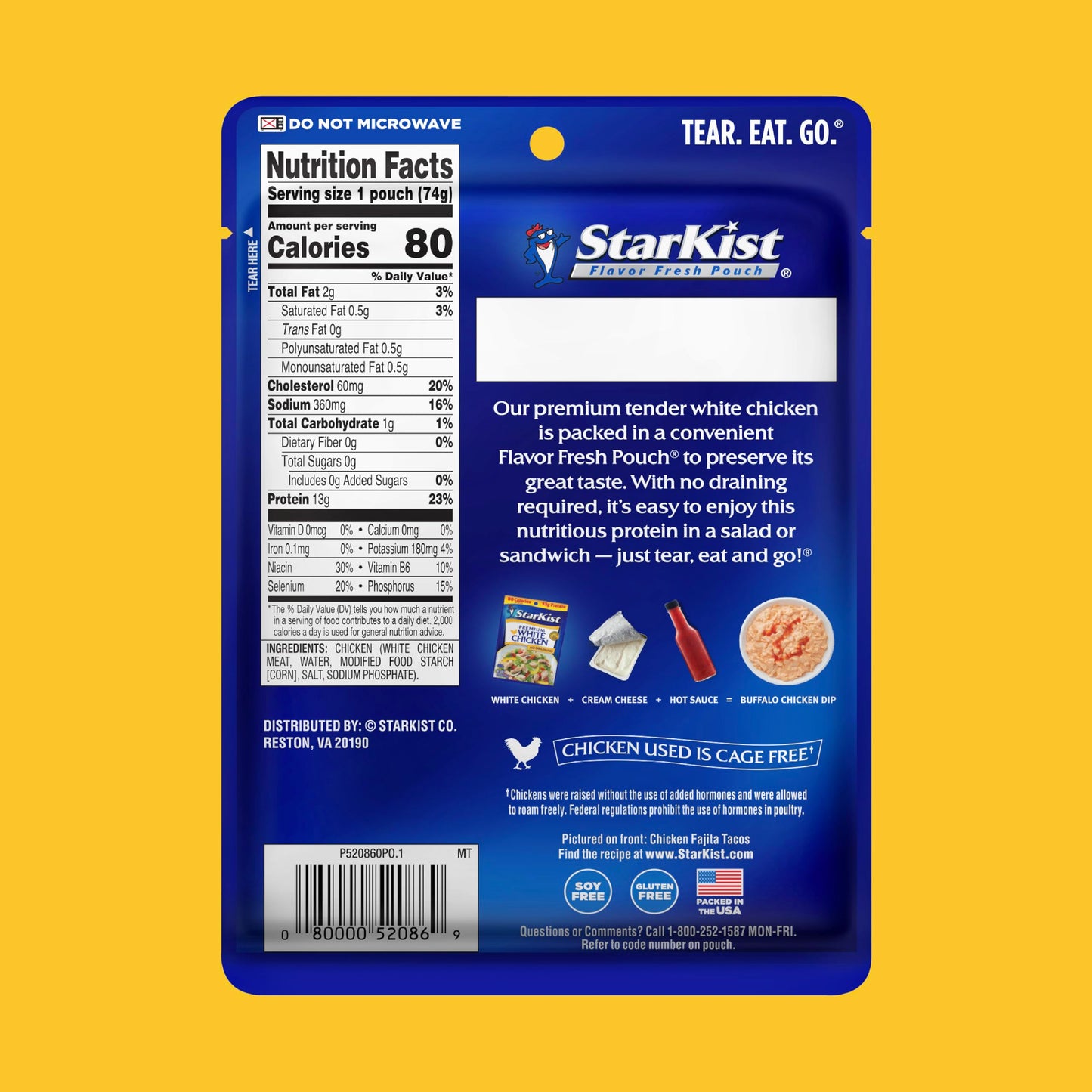 Starkist Premium White Chicken - 2.6 Oz Pouch (Pack Of 12)