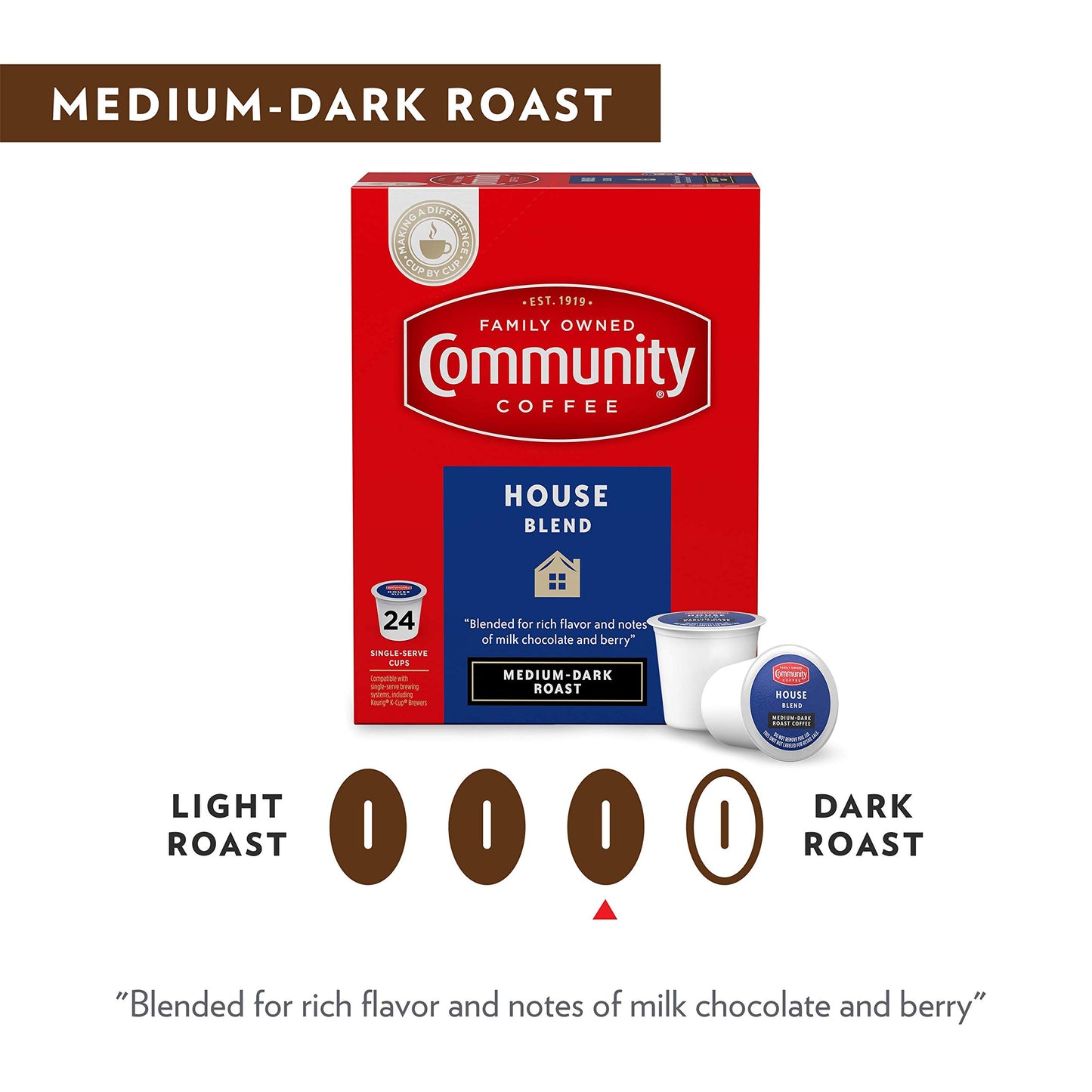 Community Coffee House Blend 36 Count Coffee Pods, Medium Dark Roast, Compatible With Keurig 2.0 K-Cup Malt-Inspired, 36 Count (Pack Of 1)