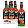 Mr & Mrs T Bloody Mary Mix, Spicy Cocktail Juice Mixer, Pack of 4, 1 L Bottle