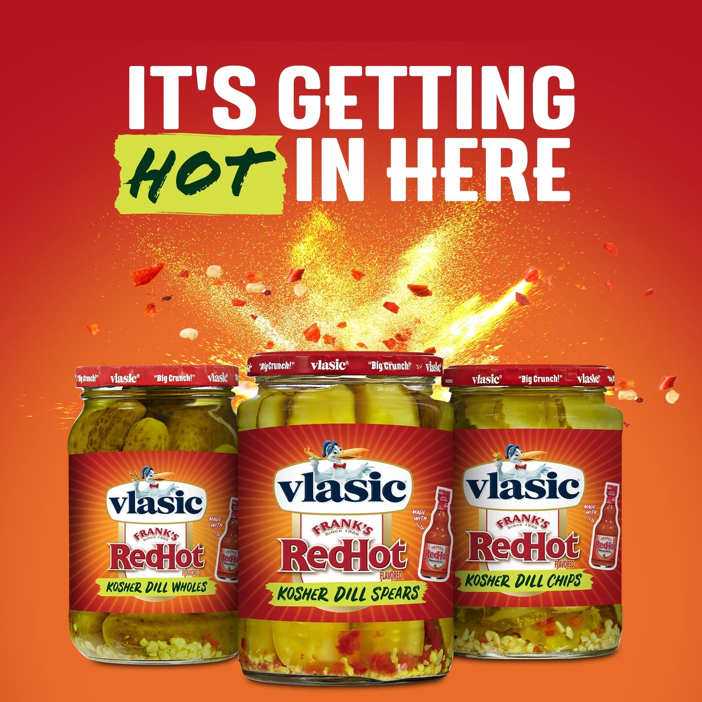 Vlasic Frank'S Redhot Original Cayenne Pepper Sauce Flavored Kosher Dill Pickle Spears, 24 Oz.