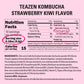 TEAZEN Strawberry Kiwi Kombucha Tea, Sugar Free Hydration Drink Mix, 10 Sticks, 1.76oz