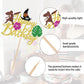 ZHUOWEISM Moana Birthday Cake Topper - Tropical Luau Decorations, Palm Leaf & Flower Design, Gold