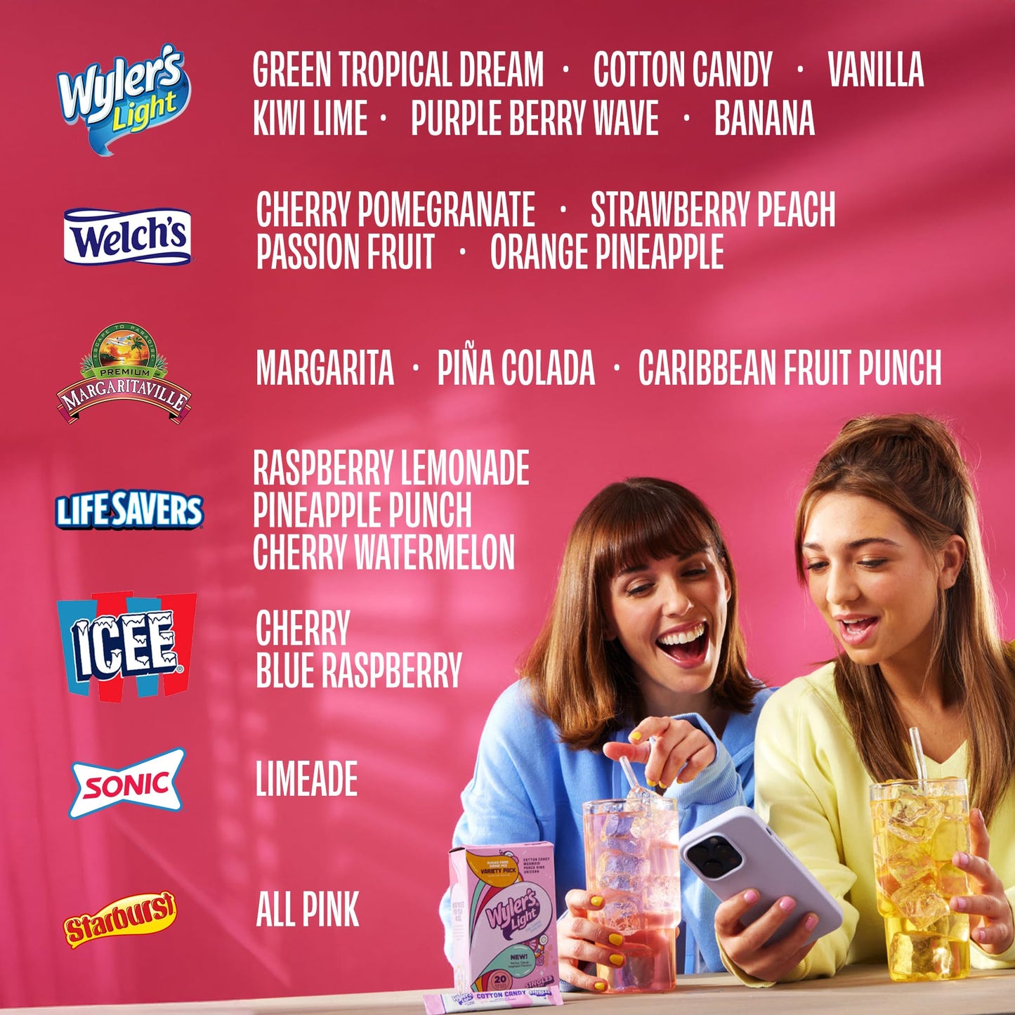 Singles To Go! 120ct Bulk Variety Pack - 20 Different Flavors from Margaritaville  Welchs  Lifesavers  and More - Sugar Free Drink Mix Packets - Sugar Free Water Flavoring Packets - Powdered Drink Mix