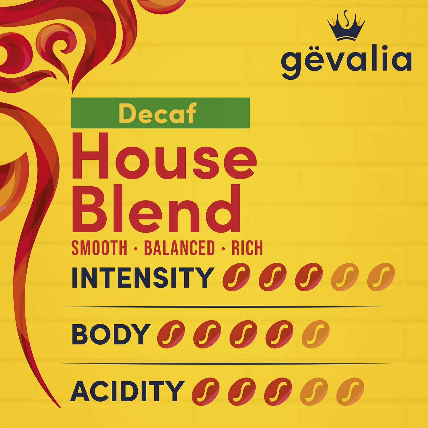 Gevalia House Blend Decaf Medium Roast Ground Coffee, 20 oz Bag