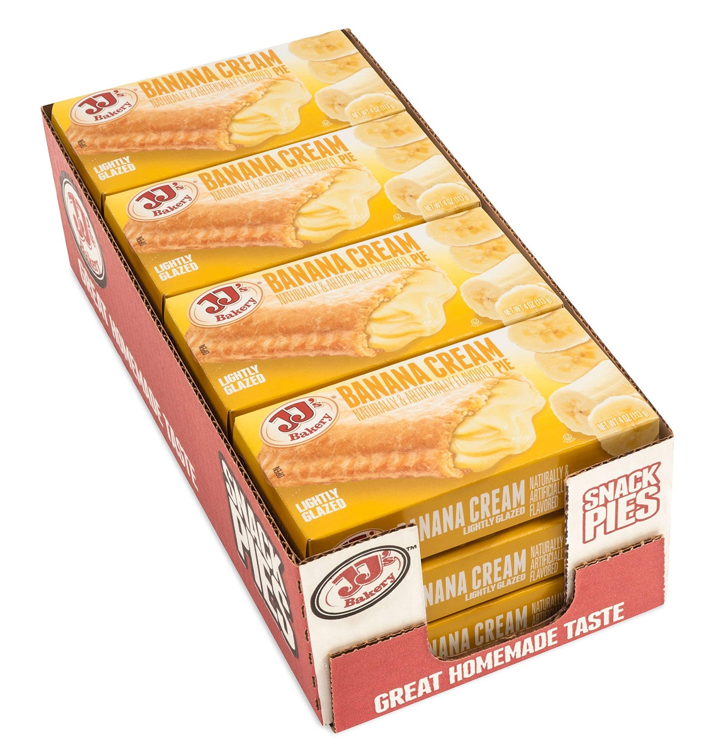 Jjs Bakery Snack Pies, Nut-Free Facility, Kosher Parve, Pack Of 12 (Banana Cream)