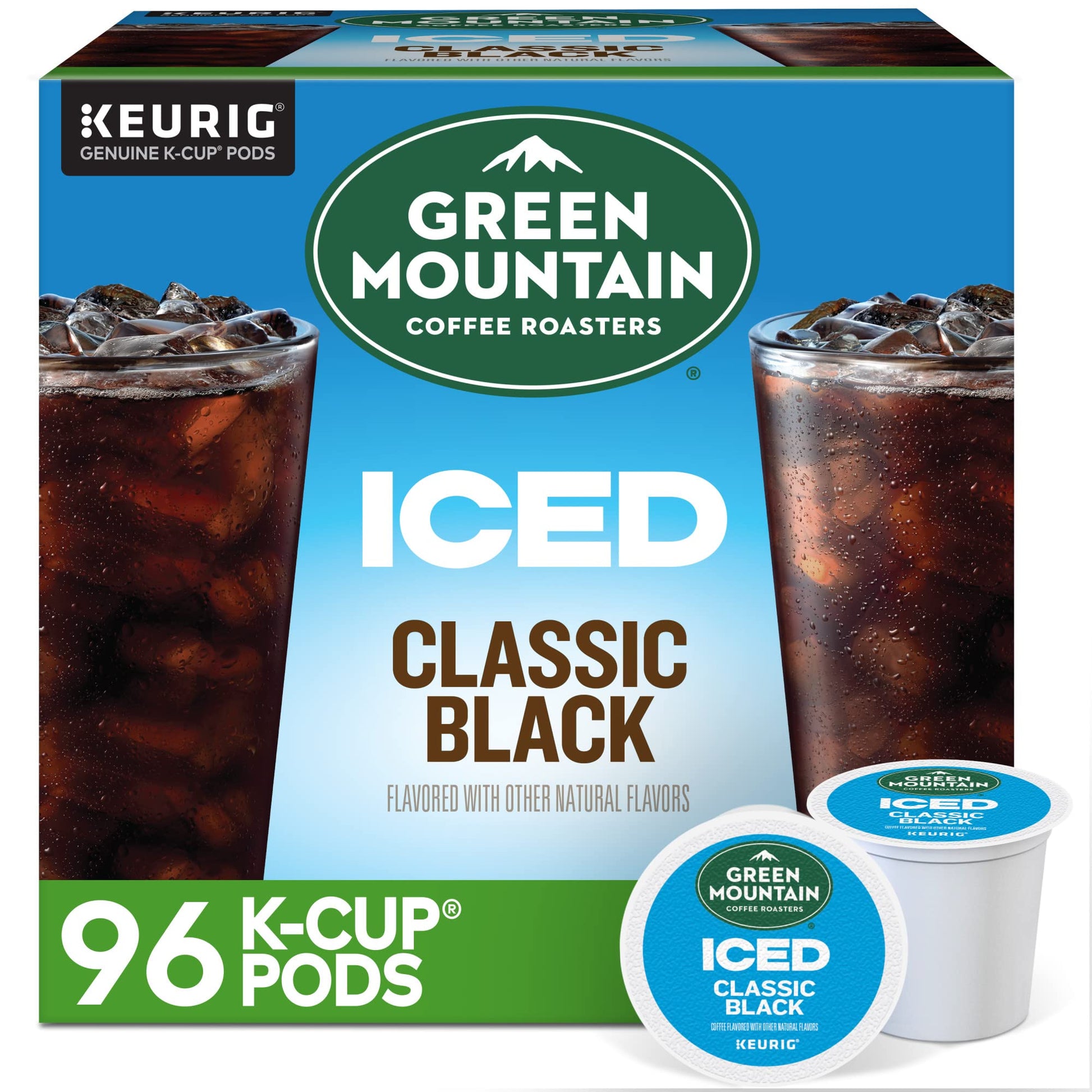 Green Mountain Coffee Roasters Brew Over Ice Classic Black, Single Serve Keurig K-Cup Pods, Medium Roast Iced Coffee, 24 Count (Pack Of 4)