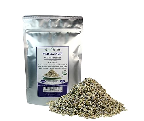 Greenhilltea Premium Loose Tea, Organic Lavender Tea Organic Herbal Tea 2 Oz Bag
