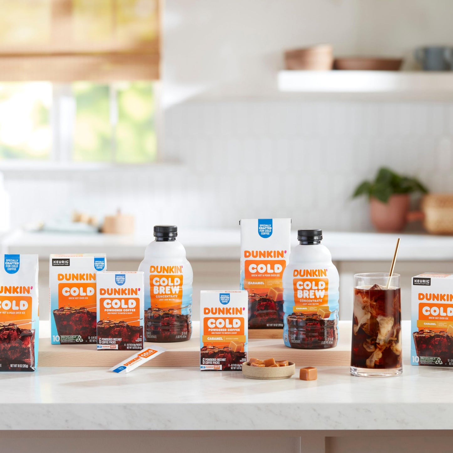 Dunkin Cold Caramel Flavored Coffee, 60 Keurig K-Cup Pods