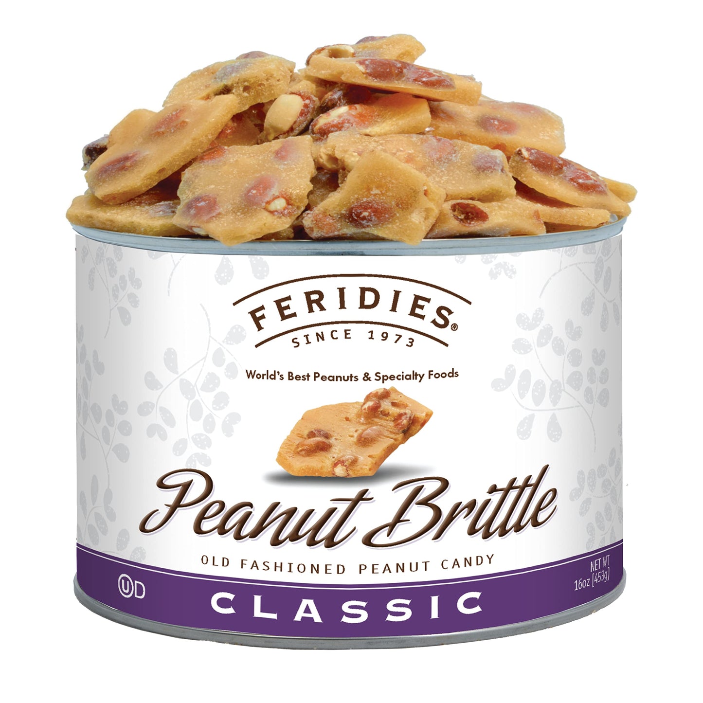 Feridies Old Fashioned Gourmet Candy Classic Peanut Brittle - 16Oz Can