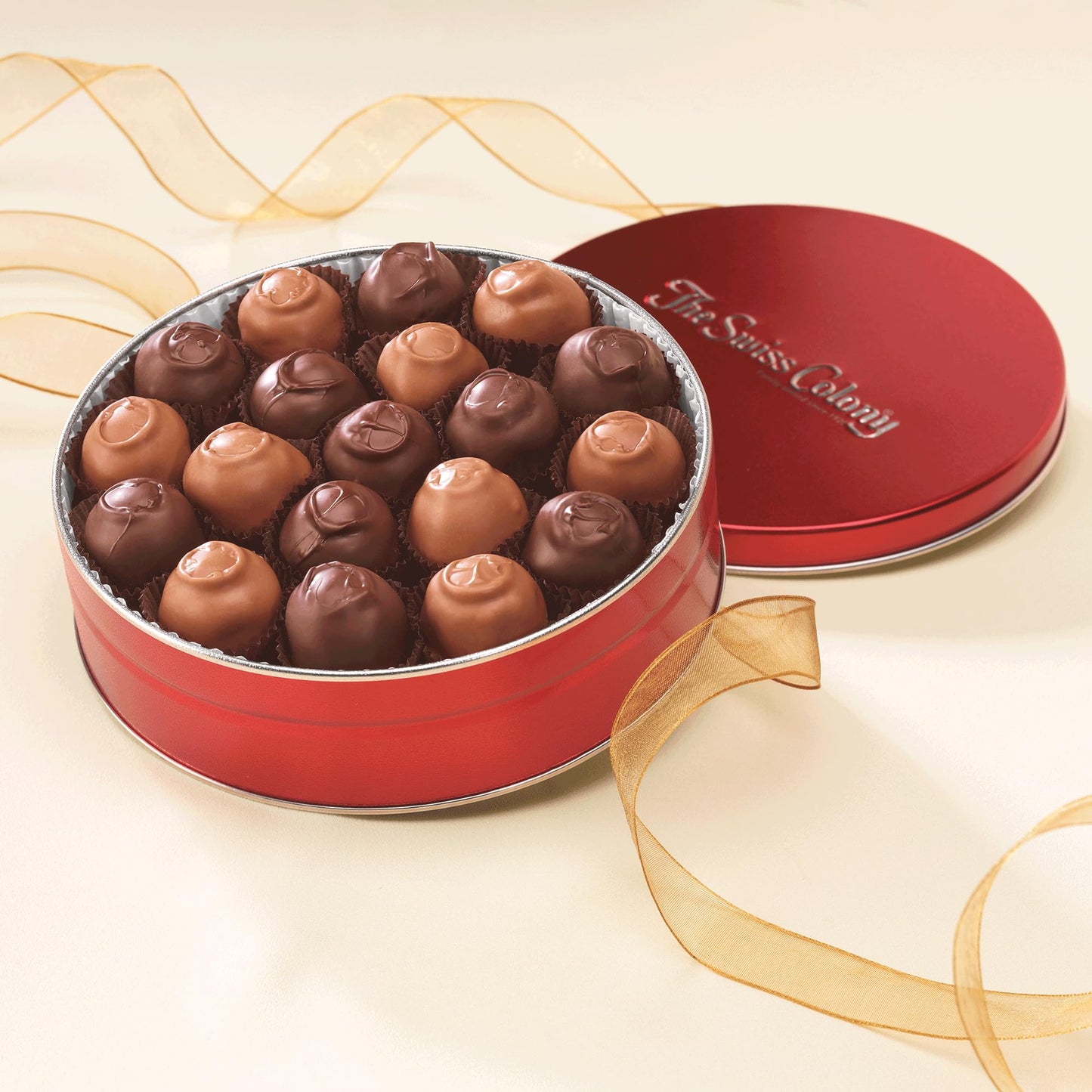 The Swiss Colony Chocolate-Covered Cherries - Juicy Maraschino Cherries in Milk and Dark Chocolate Shells  Classic Holiday Dessert Treat  Gift Tin