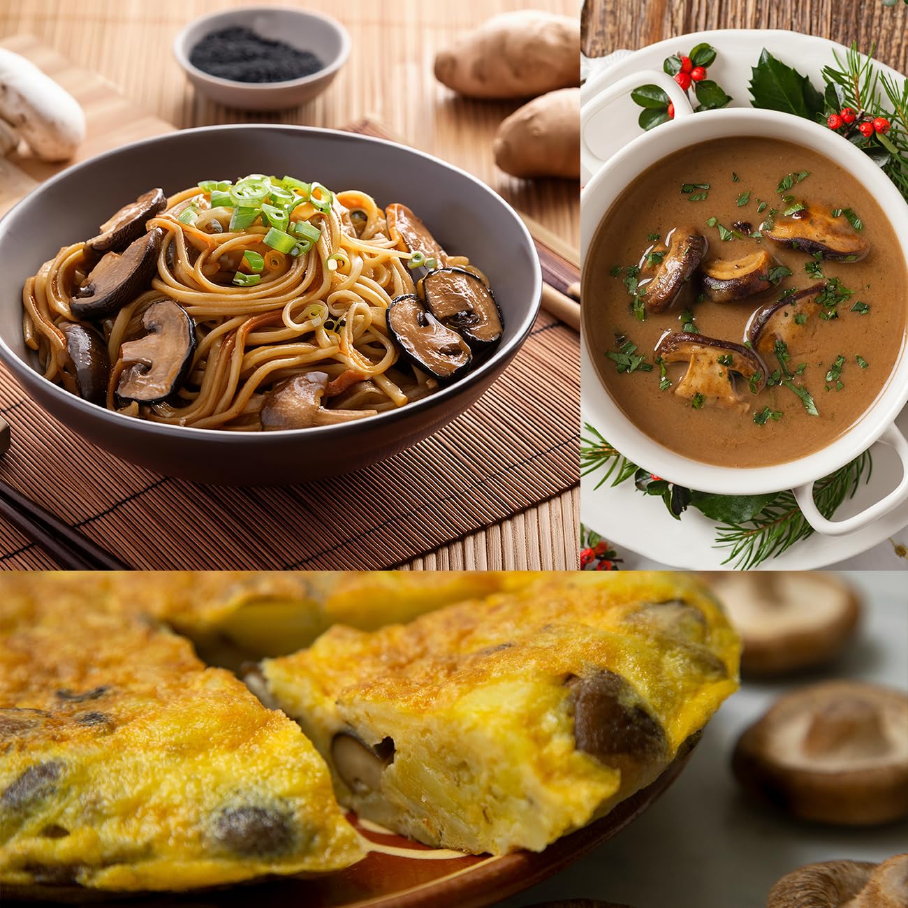 ONETANG Dried Shiitake Mushrooms, Soft Texture, Vacuum Sealed, 8 Oz, Vegan Non-GMO