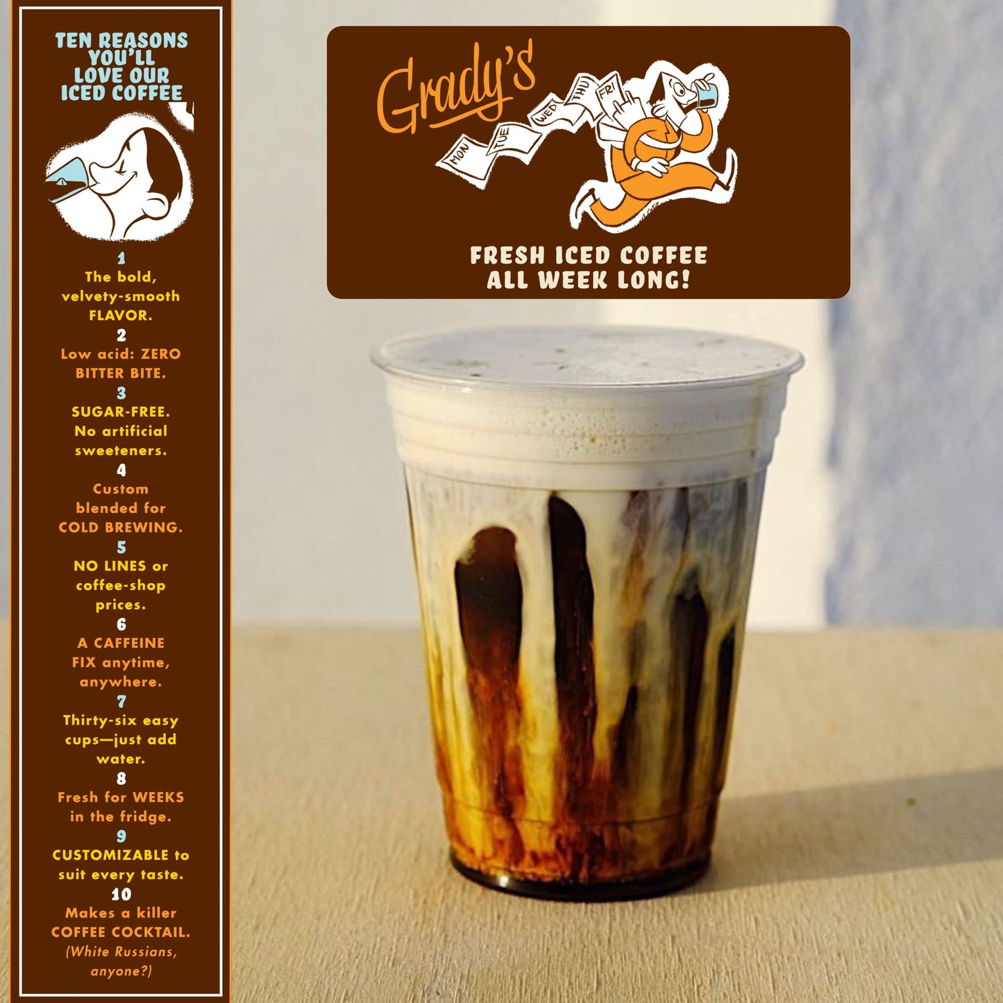 Grady'S Cold Brew Coffee, Original, Bean Bag Bundle With 48 (2Oz.) Bean Bags, 144 Total Servings