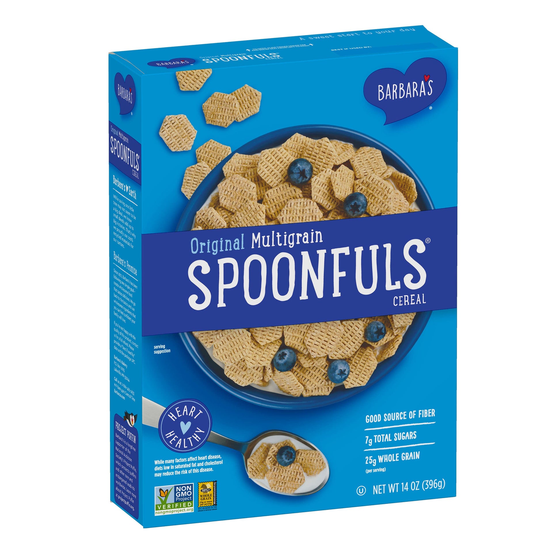 Barbaras Spoonfuls Original Multigrain Cereal, Hearty Healthy Wheat Cereal, Good Source Of Fiber, Vegan Cereal, Kosher, Non-Gmo
