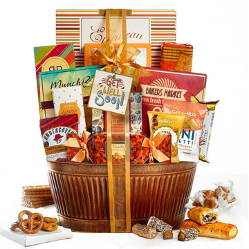 Get Well Basket - Care Package with Gourmet Snacks for Women & Men  After Surgery Gifts  Thinking of You   Feel Better Sweets  Gift Box by Broadway Basketeers
