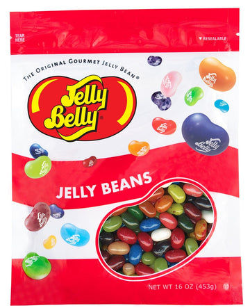 Jelly Belly Fruit Bowl 16 Flavors Jelly Beans - 1 Pound (16 Ounces) Resealable Bag - Genuine, Official, Straight From The Source