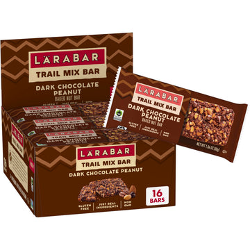 LÄRABAR Trail Mix Bars, Dark Chocolate Peanut, Gluten Free, 16 Count, 16.96 oz, Brown