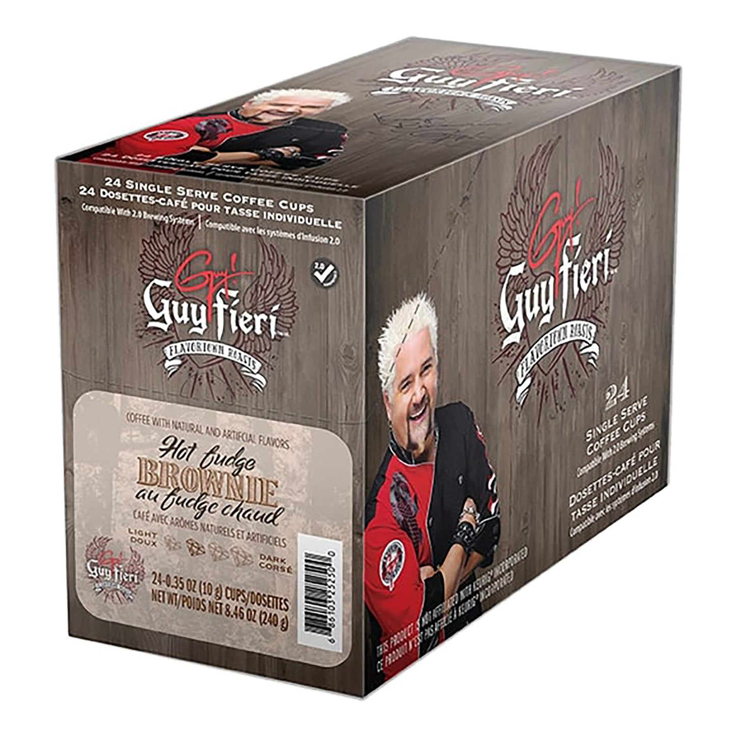 Guy Fieri Flavored Coffee Pods, Hot Fudge Brownie, Medium Roast, 24 Count, Compatible with Keurig K Cups