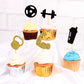 Ercadio 30 Pack Gym Workout Cupcake Toppers Glitter Biceps Dumbbells Kettlebells Abodominal Wheels Bodybuilding Cupcake Picks Fi