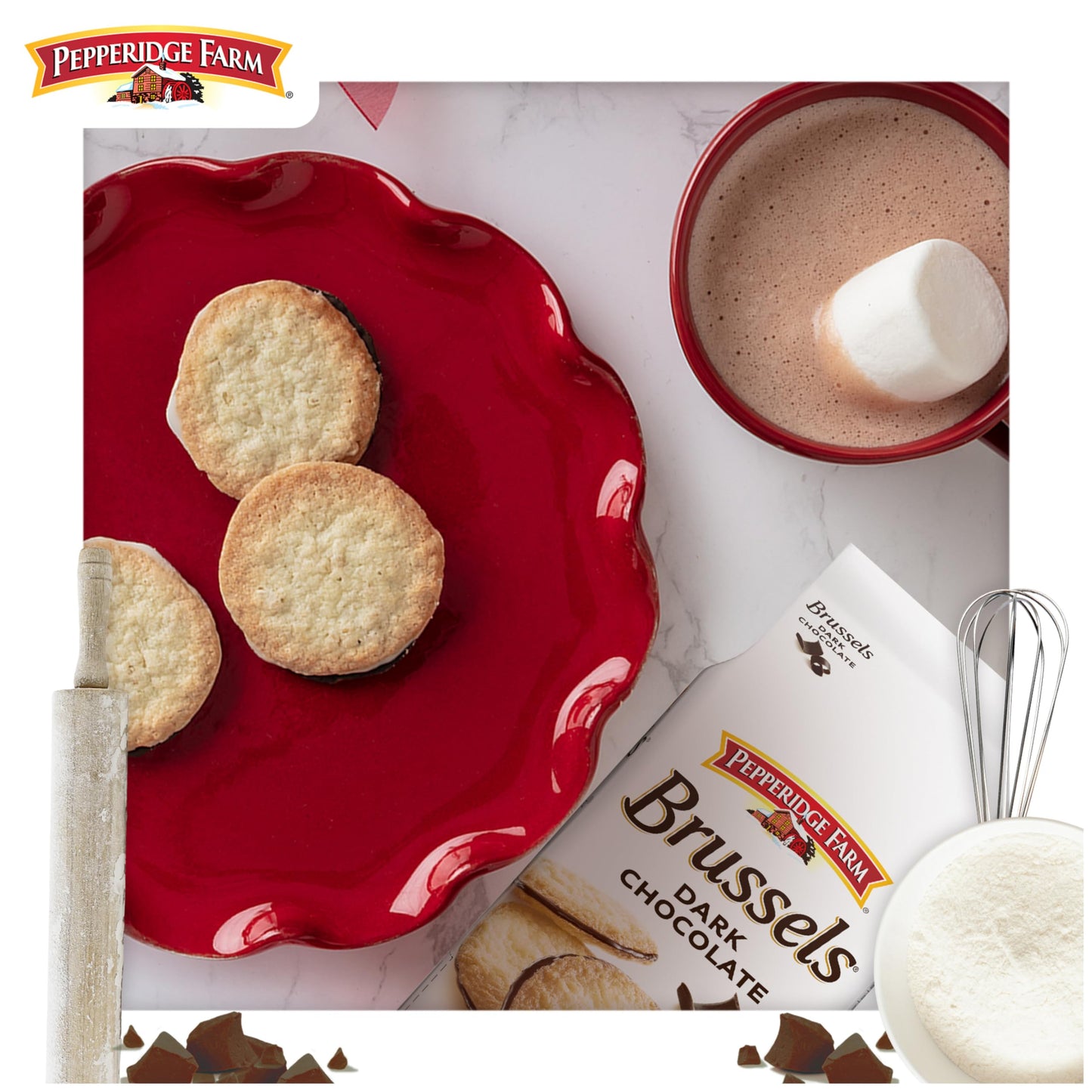 Pepperidge Farm Brussels Dark Chocolate, 15 Lace Cookies, 5.25 Oz. Bag