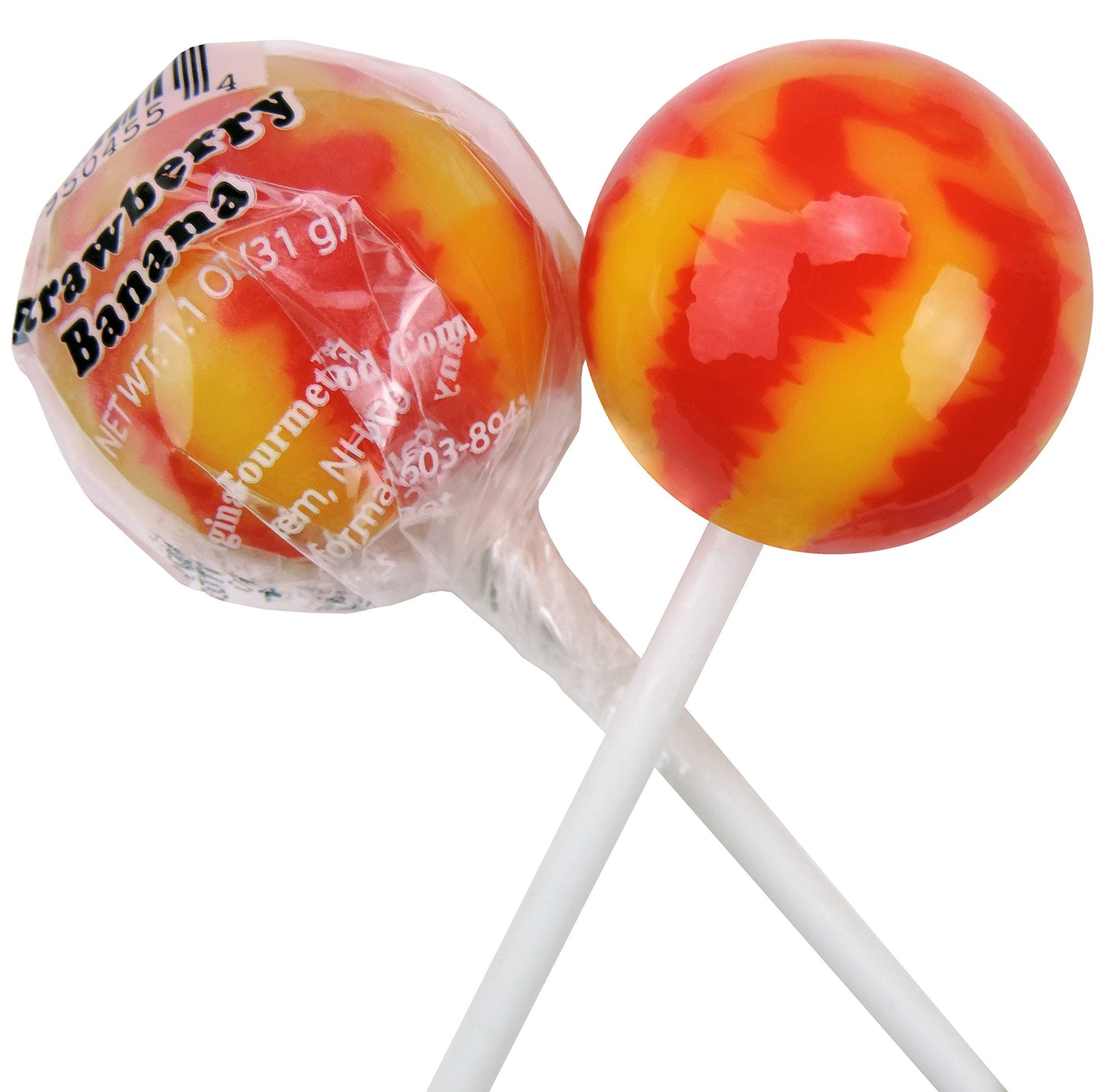 Original Gourmet Lollipops, Strawberry Banana Flavor, 30 Count, Orange Color