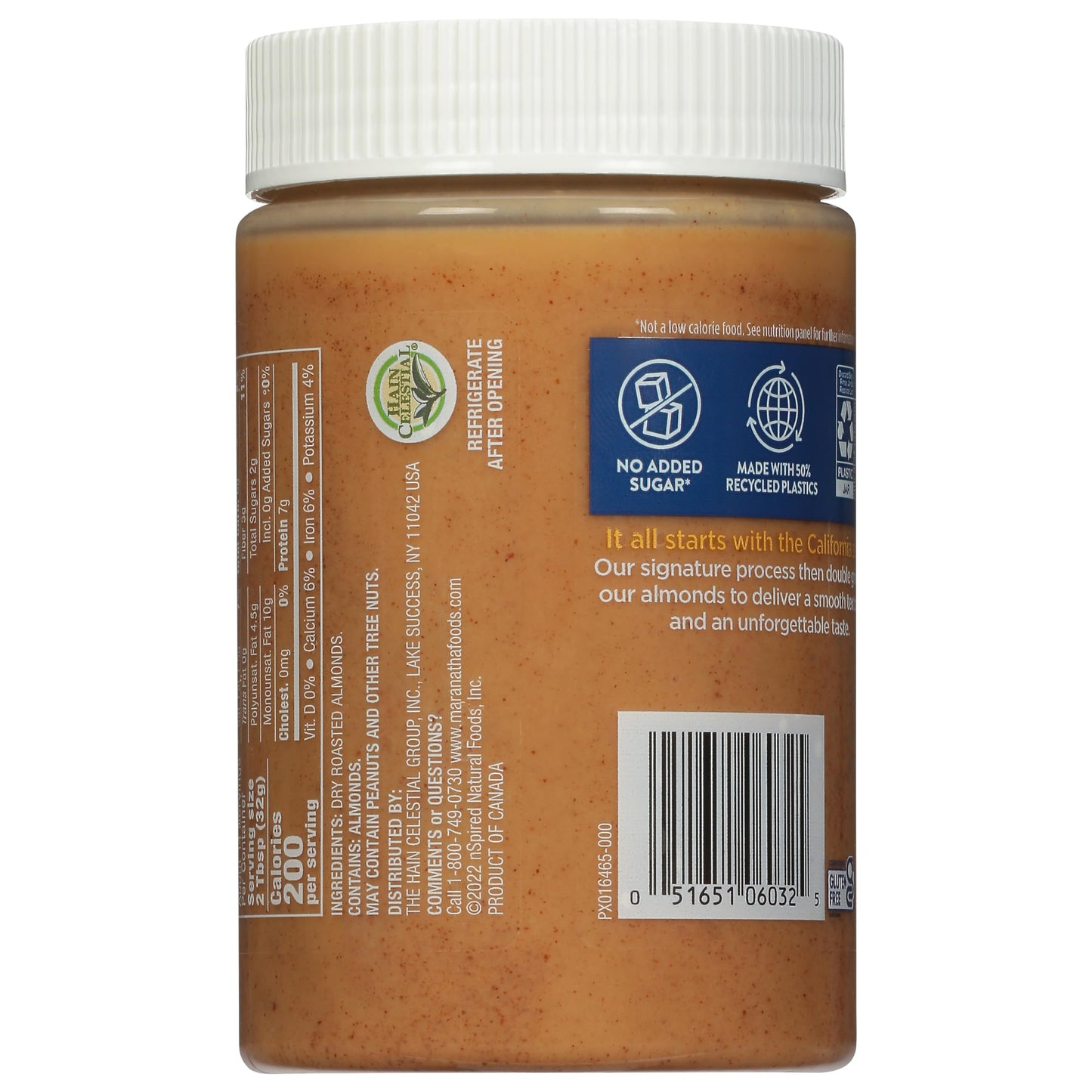 MaraNatha Natural Creamy Roasted Almond Butter, 16 Ounce Jar (Pack of 2)