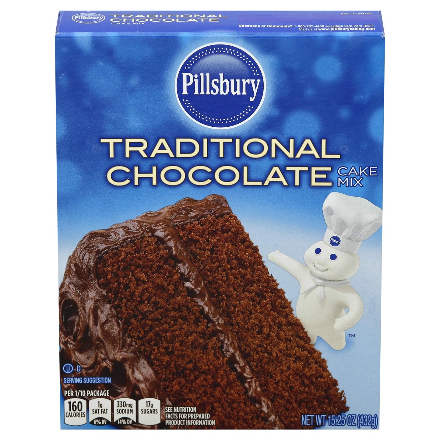 Pillsbury Traditional Chocolate Cake Mix, 15.25-Ounce (Pack of 12)