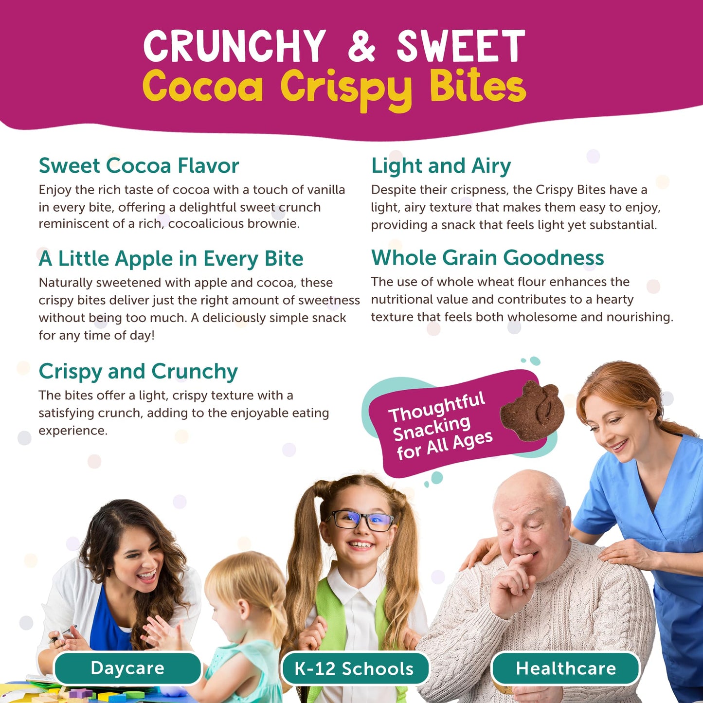 Granola Crispy Bites, All-Natural Individually Wrapped Whole Grain Granola Healthy Snacks For Adults, Made In Usa, 108 Count, 1.