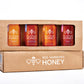 Bee Harmony Classic Honey Flight, Mini Honey Gift Set, 4 Jars, 3 Oz Each, Premium Raw Honey, Made In The Usa