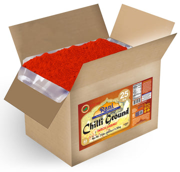 Rani Chilli Powder (Mirchi) Ground Indian Spice 400oz (25lbs) 11.36kg Bulk Box ~ All Natural | Salt-Free | Vegan | No Colors | G