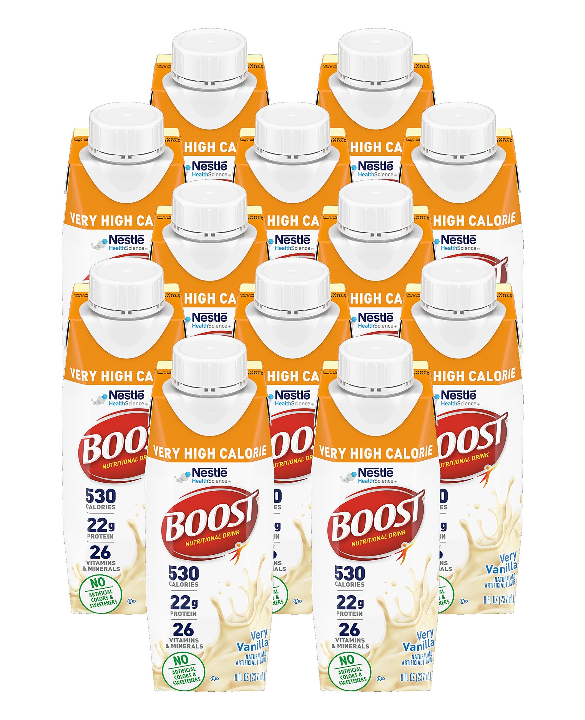 Boost Very High Calorie Nutritional Drink Very Vanilla, Made With Natural Vanilla Flavor & No Artificial Flavors, Colors & Sweet