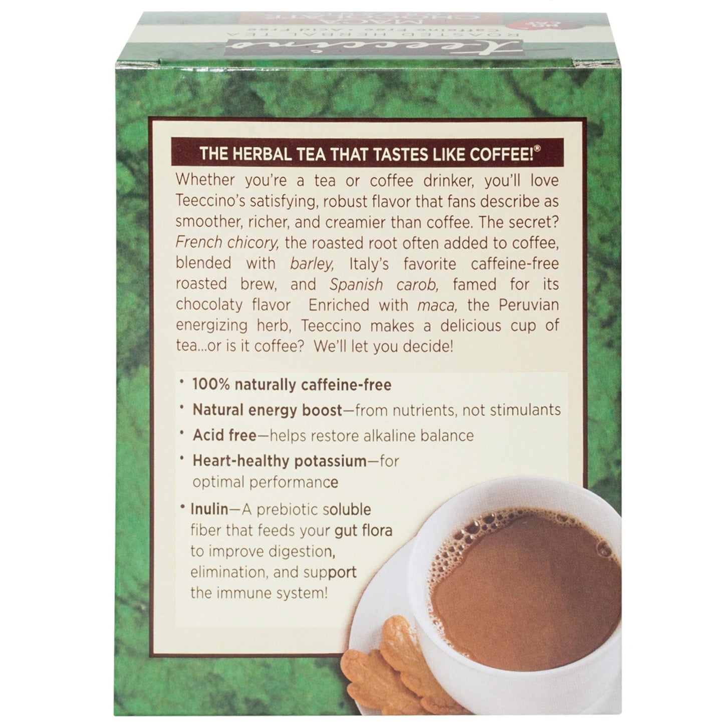 Teeccino Chocolate Herbal Tea Bags, Caffeine Free, 10 Count (Pack of 6), Model 40130
