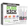Pure Kick Energy And Hydrate Singles To Go Drink Mix Variety Pack, Black Cherry Pomegranate, Orange Passion Fruit, Strawberry Wa