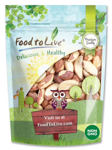 Food To Live - Raw Brazil Nuts, 4 Pound Non-Gmo Verified, Raw, Whole, No Shell, Unsalted, Kosher, Vegan, Keto And Paleo Friendly, Bulk, Good Source Of Selenium, Low Sodium And Low Carb Food.
