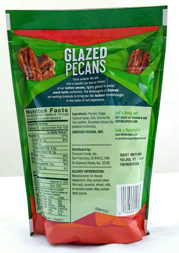 Emerald Glazed Pecans, Non-GMO Verified, 5 oz Pack of 4