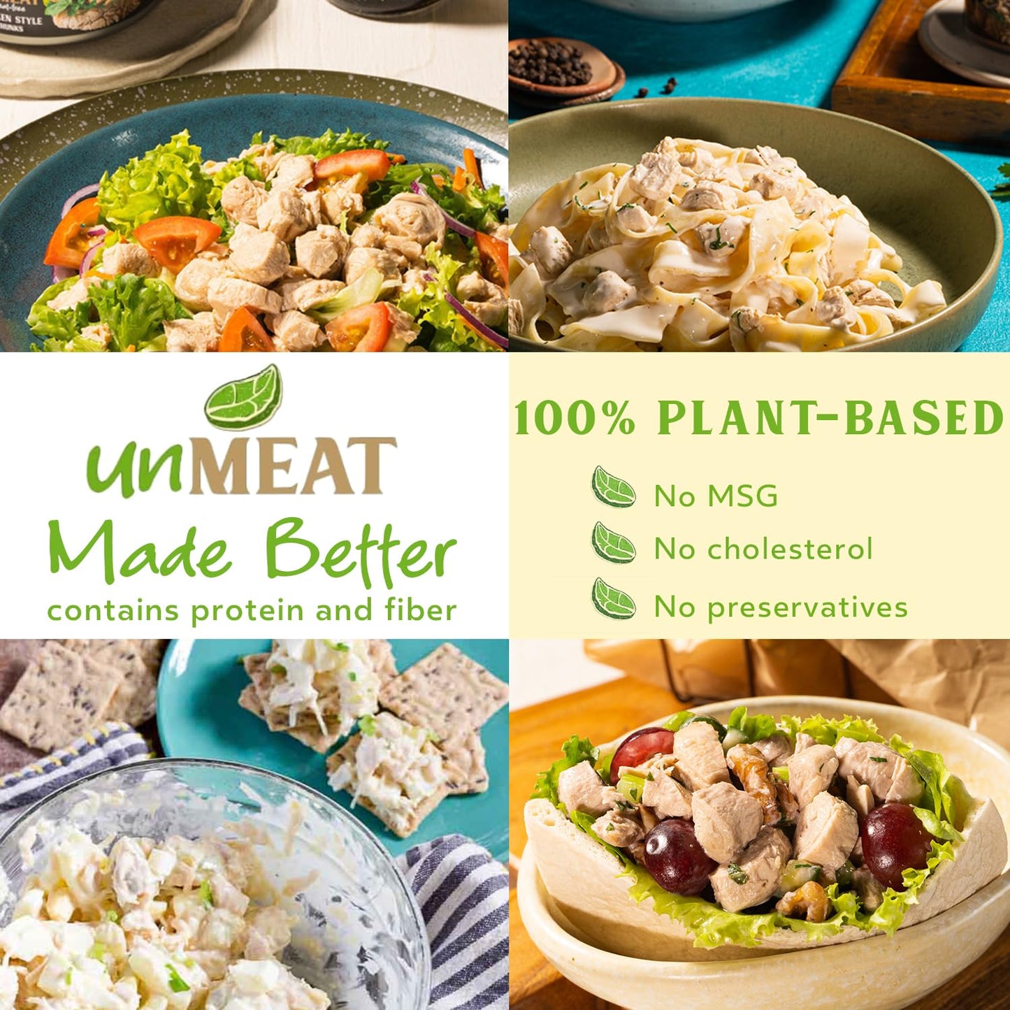 Unmeat Plant Based Meat | Easy To Prepare Plant Based Protein | Vegan Meat With Less Calories, Chicken Style Chunks, 12 Pack
