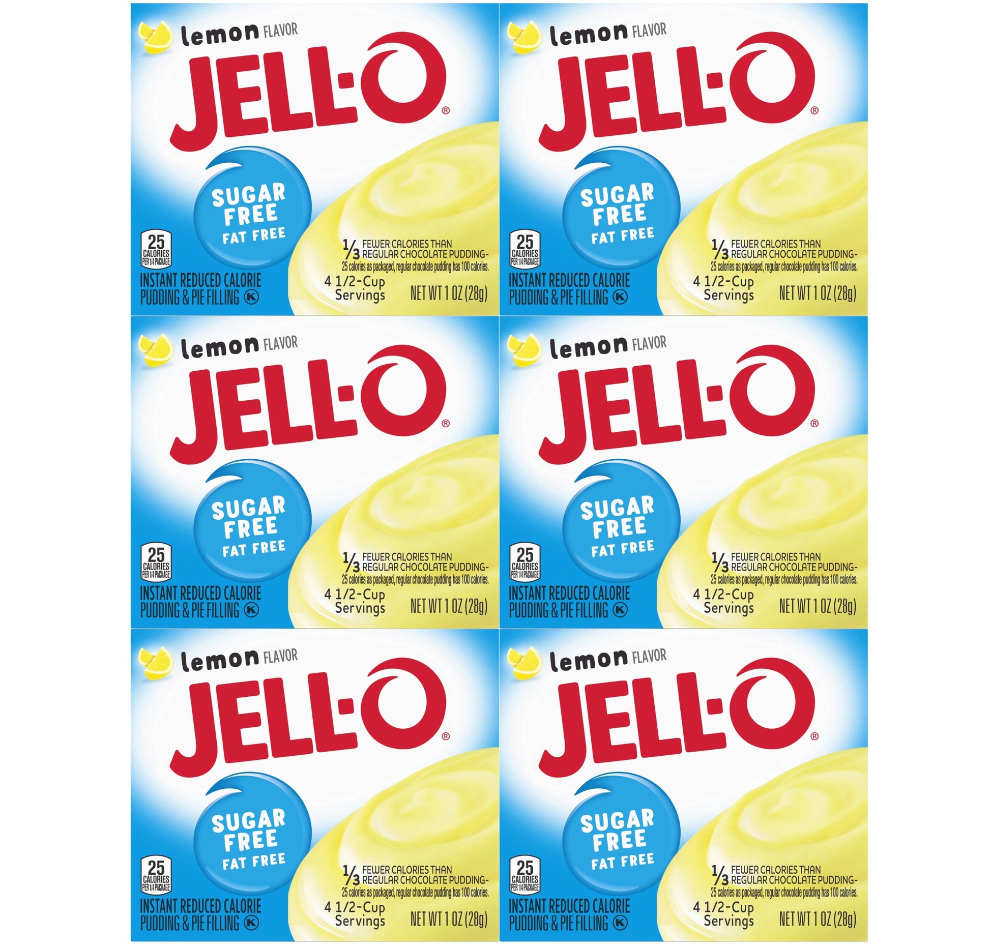 Jell-O Instant Lemon Sugar-Free Fat Free Pudding & Pie Filling (1 oz Boxes, Pack of 6)