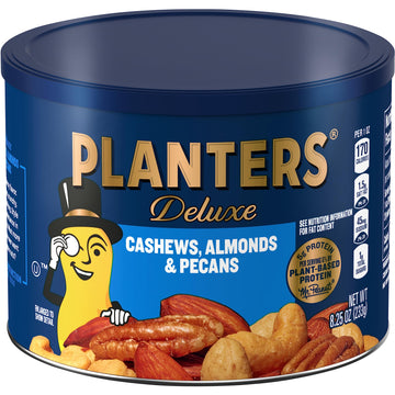 PLANTERS Cashews Almonds & Pecans Nut Mix, 8.25 oz Canister, Blue