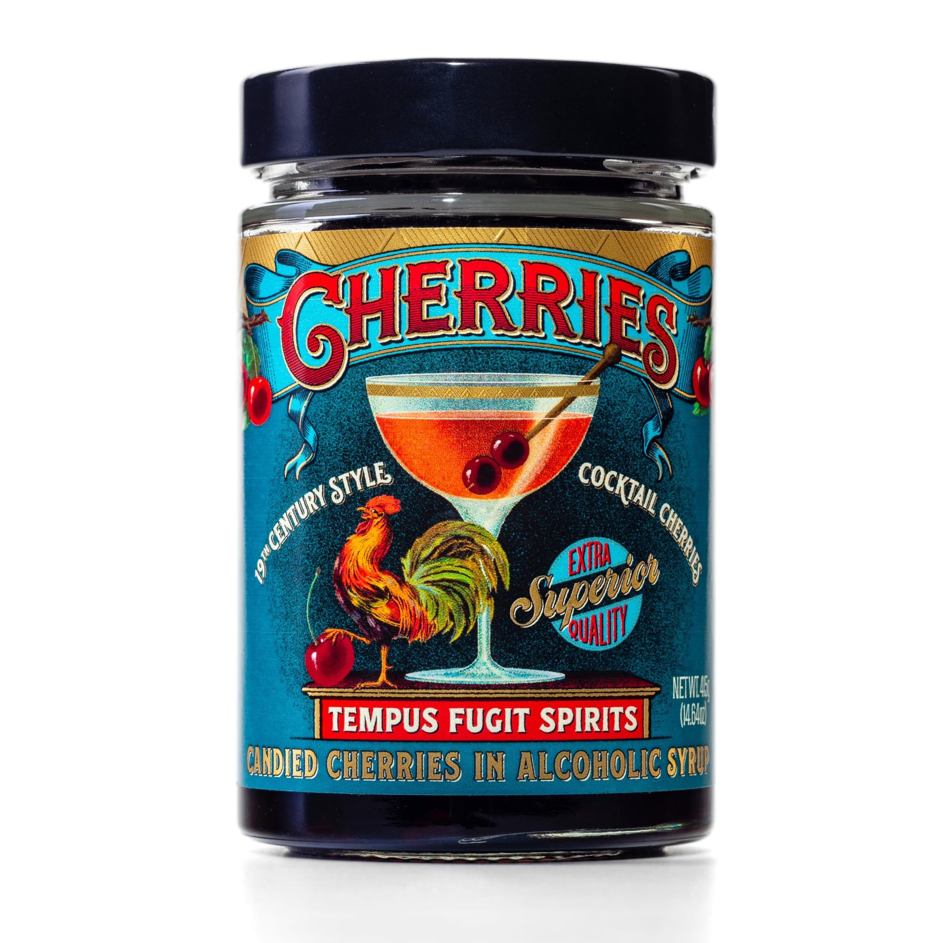Tempus Fugit Spirits Black Amarena Mixed Flavor Cherries | Italian Flavor Blend Cherries | Mixed Flavor Garnish For Old Fashioned  Manhattan Mixed Flavors | Gourmet Historic Recipe | 14.6Oz  415G Jar
