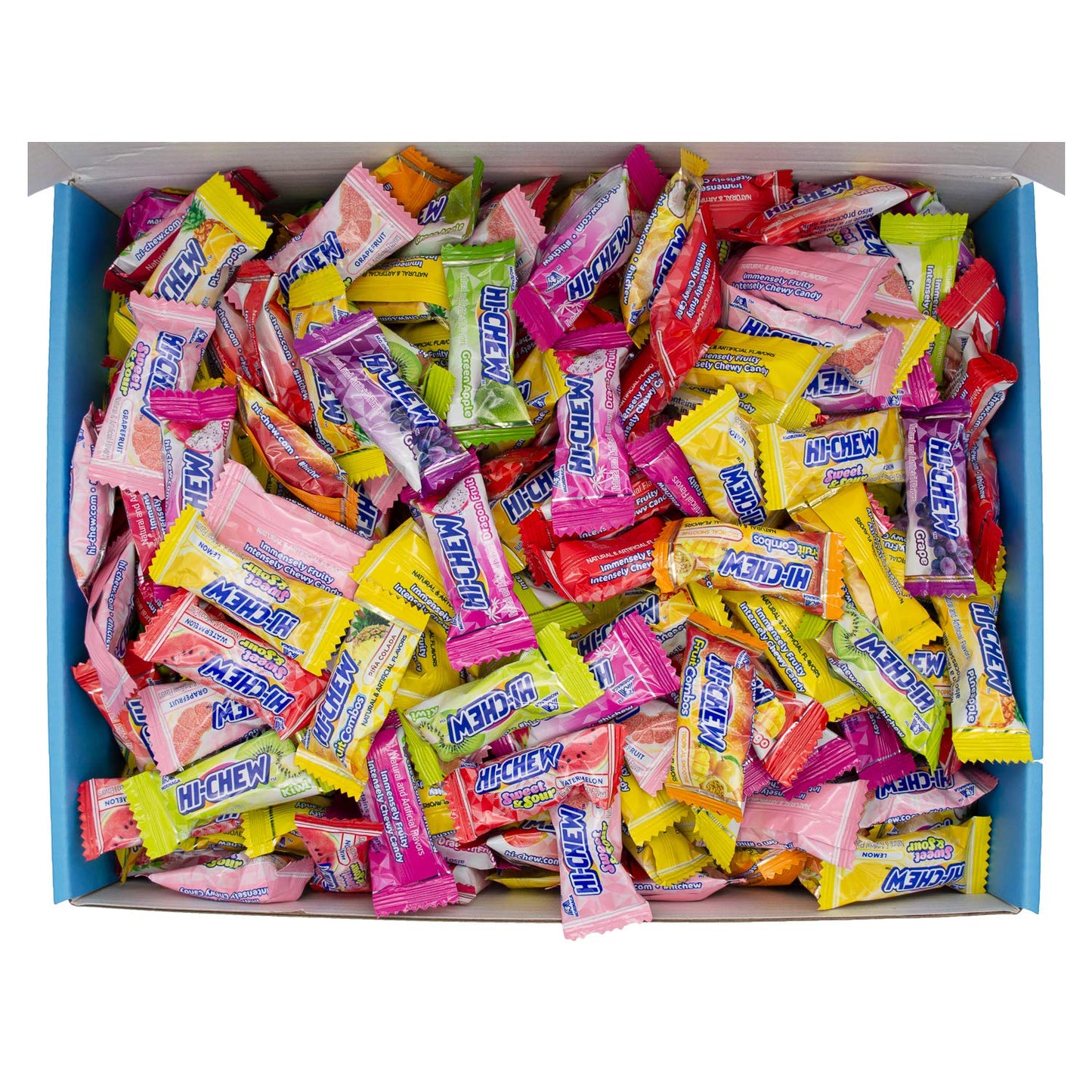 Hi Chew 12 Flavors, Bulk 330+ Pieces, 4 Pound (Strawberry, Mango, Green Apple, Grape, Pineapple, Kiwi, Dragon Fruit, Grapefruit,