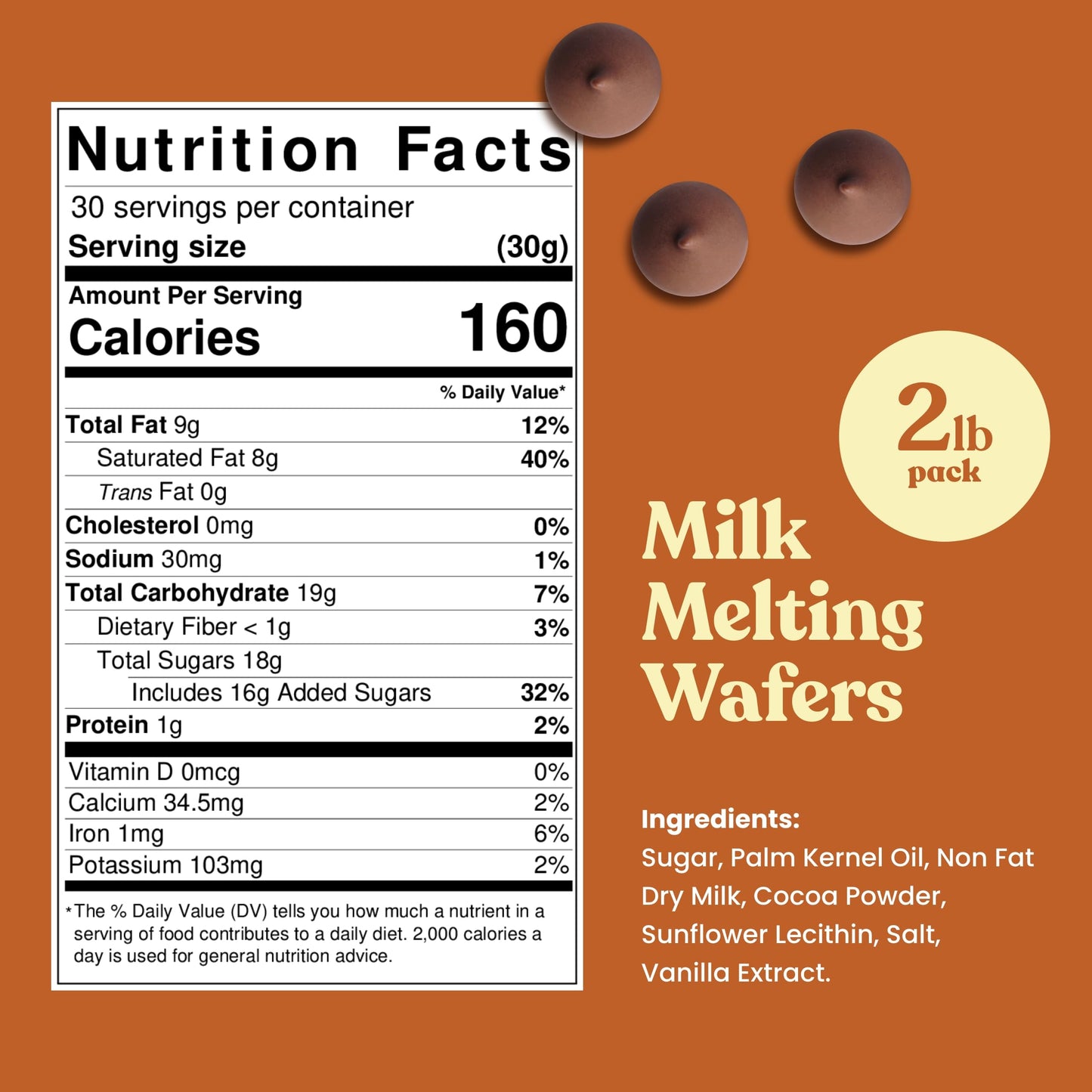 Cambie Melting Chocolate Candy Melts - 2 Pounds of Milk Chocolate Melts Used for Dipping  Baking & Toppings - enhanced Quality Chocolate Wafers for Homemade Desserts