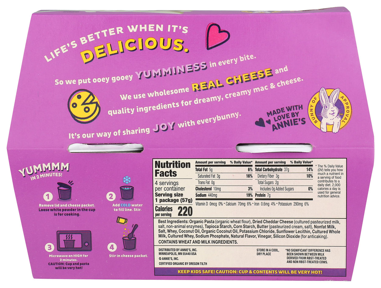 AnnieS Homegrown  Mac Cheese White Cheddar 4 Pack  8.04 Ounce