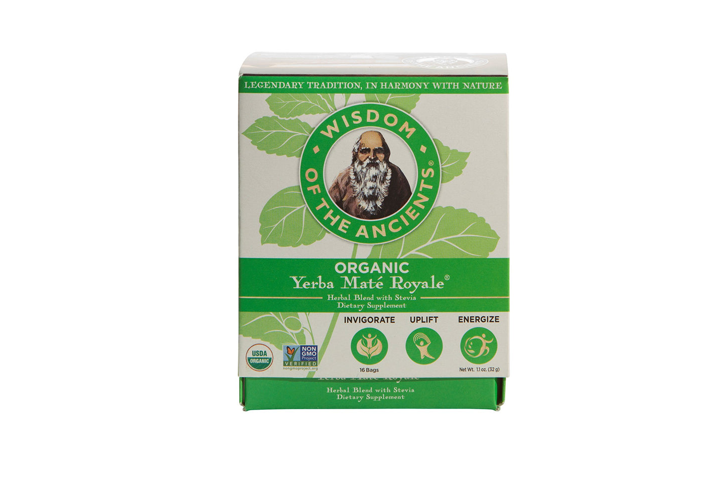 WISDOM OF THE ANCIENTS Organic Yerba Maté Tea Bags, 16 Count, Royale, Teabags
