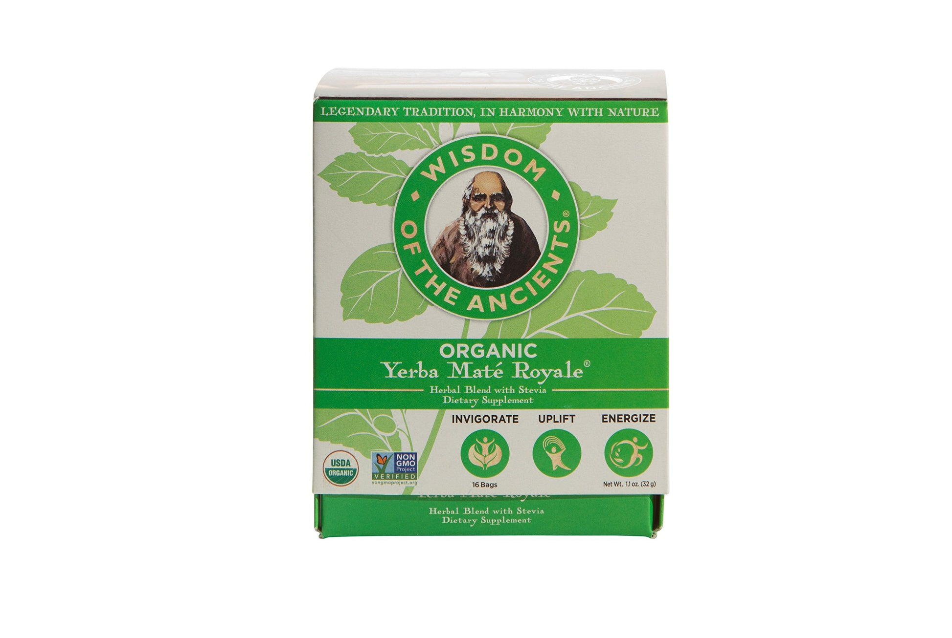 WISDOM OF THE ANCIENTS Organic Yerba Maté Tea Bags, 16 Count, Royale, Teabags