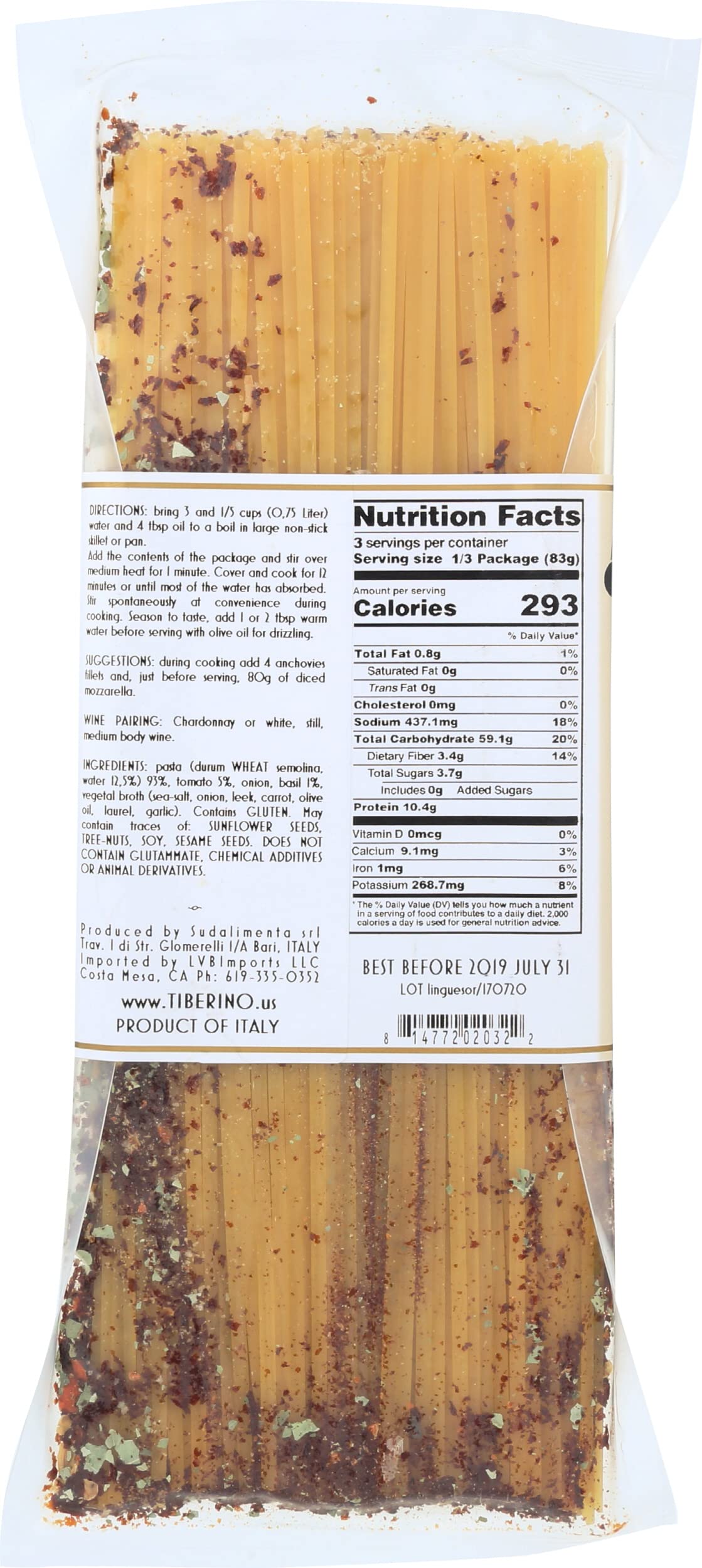 Tiberino Linguine Sorrento Tomato & Basil, 8.8 Oz