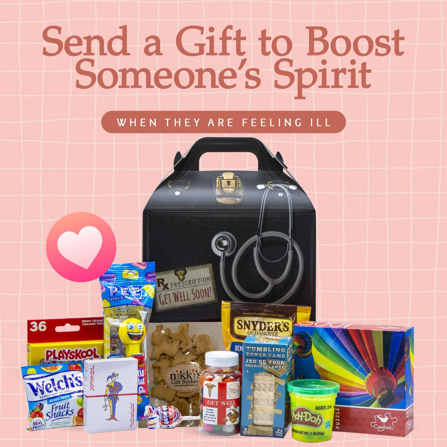 Kid'S Get Well Soon Care Package, Children Illness Recovery Gift In Unique Doctor Box Designed For Child - Nikki'S Gift Baskets