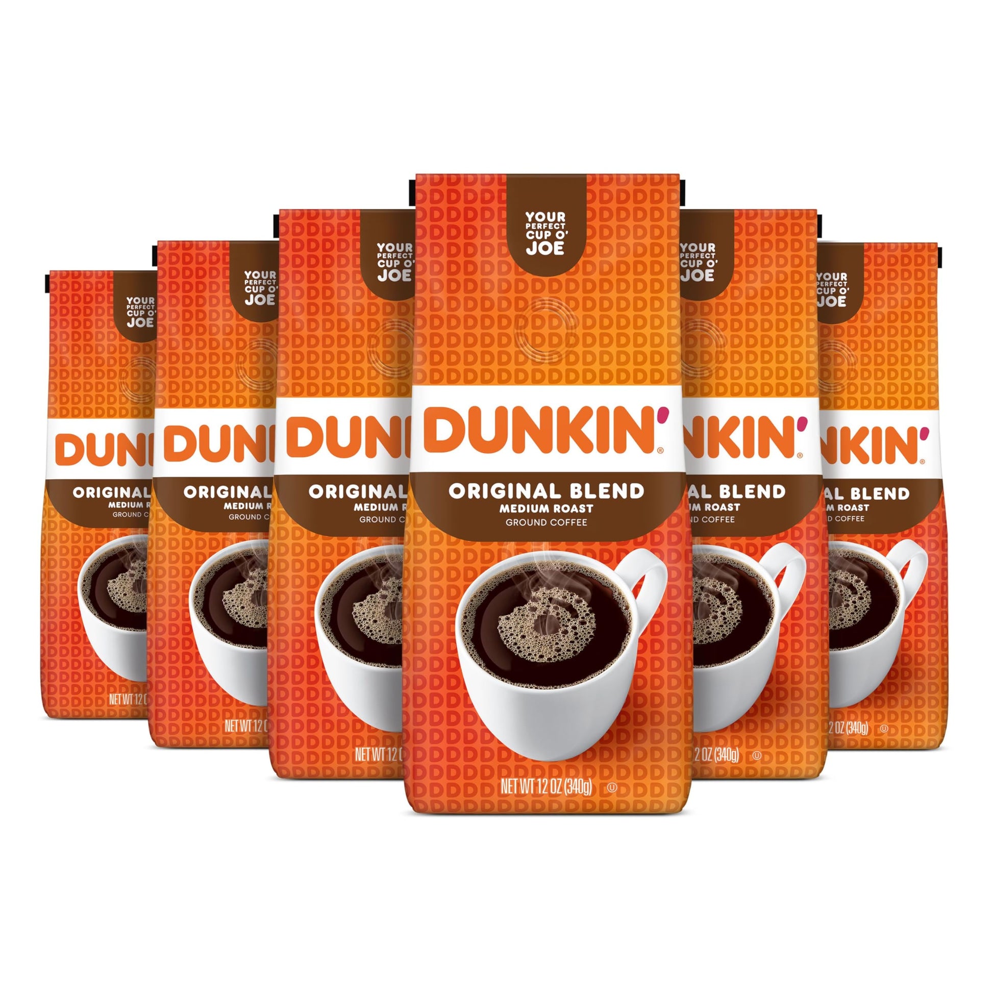 Dunkin Original Blend Medium Roast Ground Coffee, 12 Ounces (Pack Of 6)