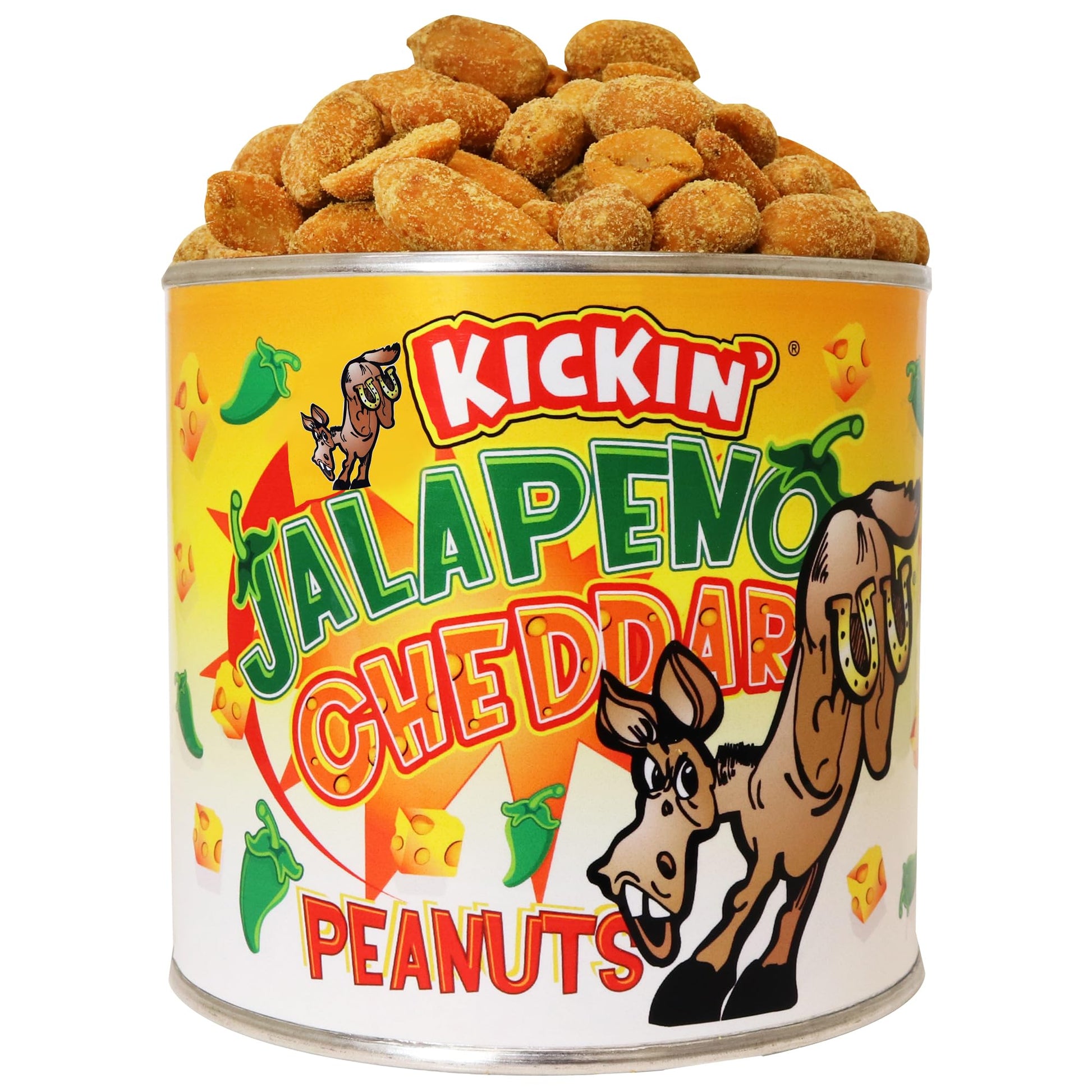 ASS KICKIN Jalapeno Cheddar Spicy Hot Peanuts - 12oz - Gourmet Snack - Model AK762