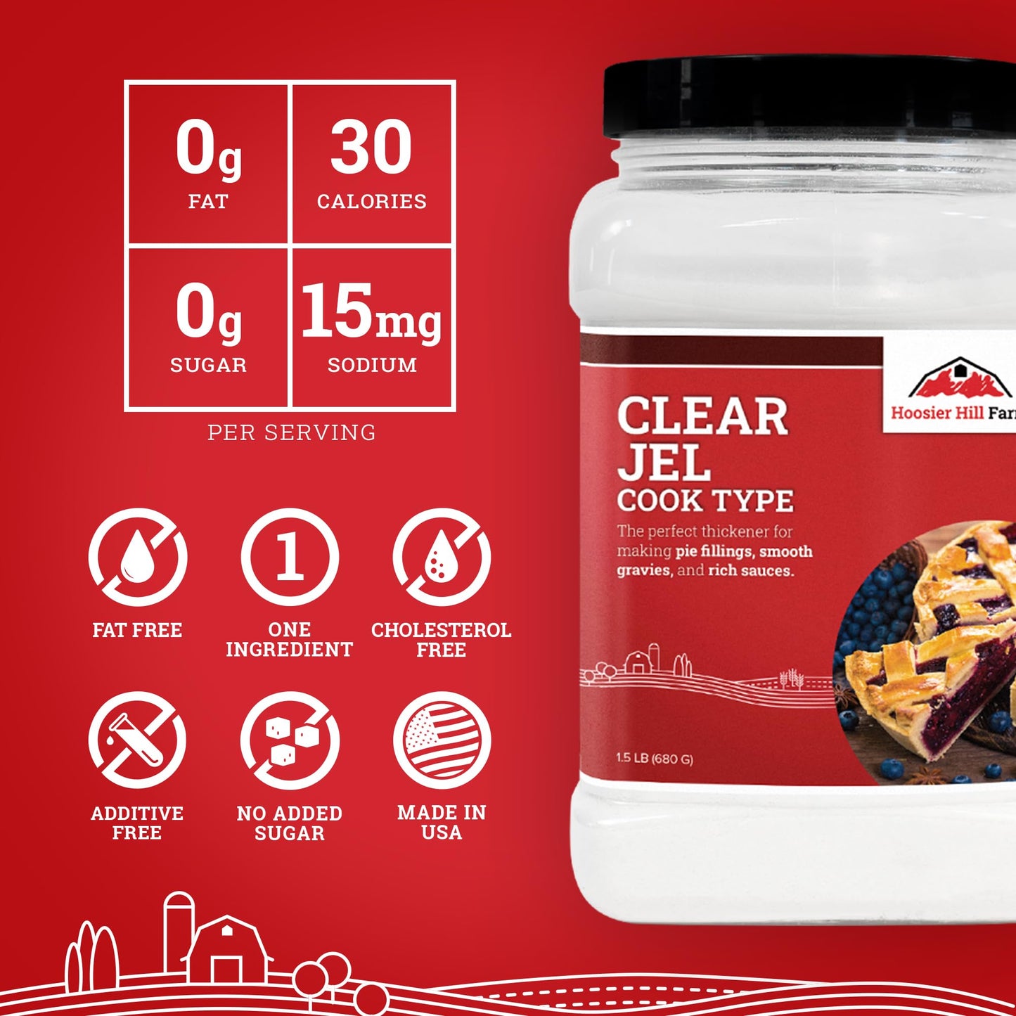 Hoosier Hill Farm Clear Jel Thickener (Cook-Type), 1.5LB (Pack of 1)