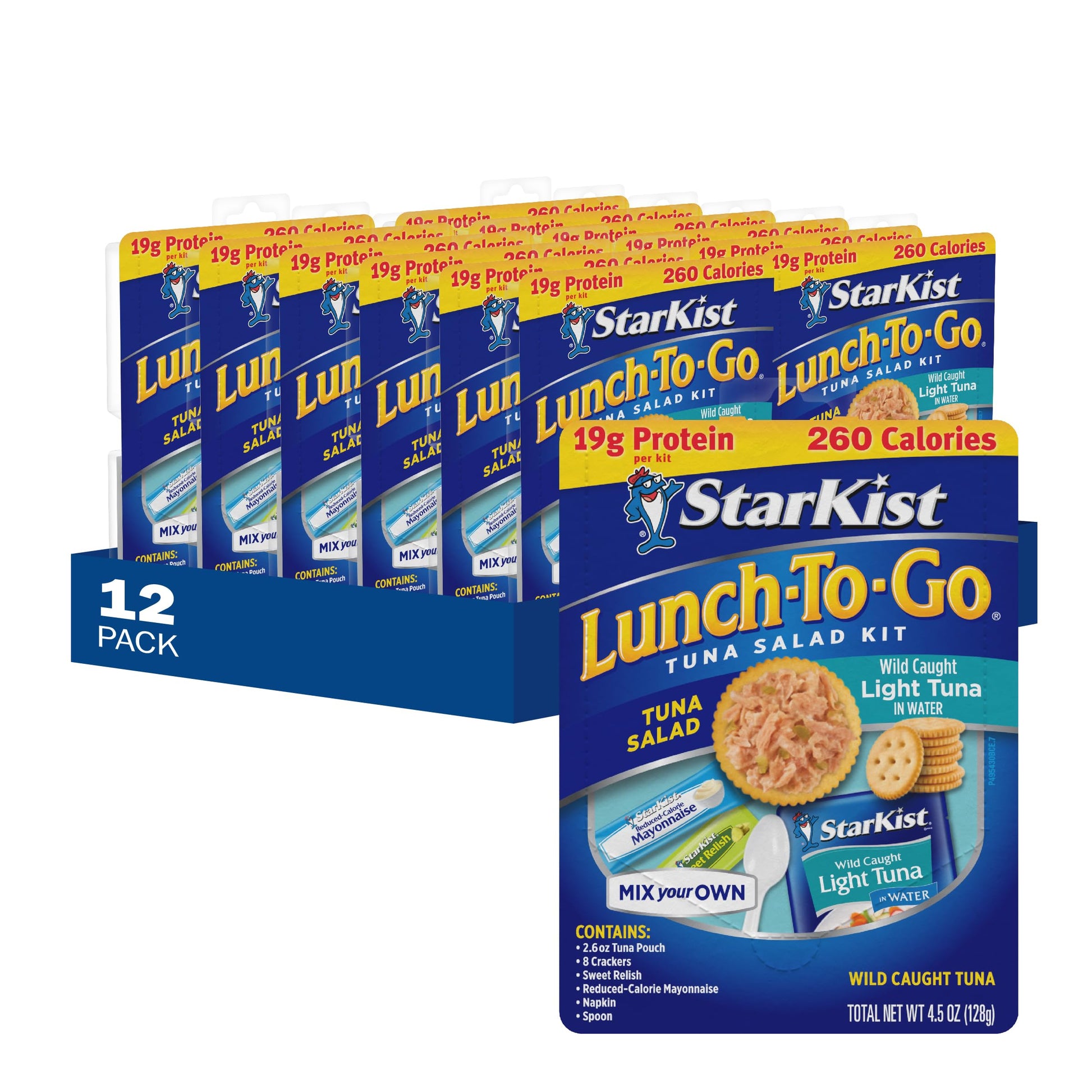 Starkist Lunch To-Go Chunk Light Mix Your Own Tuna Salad, 4.1 Ounce Kit, 12 Pack