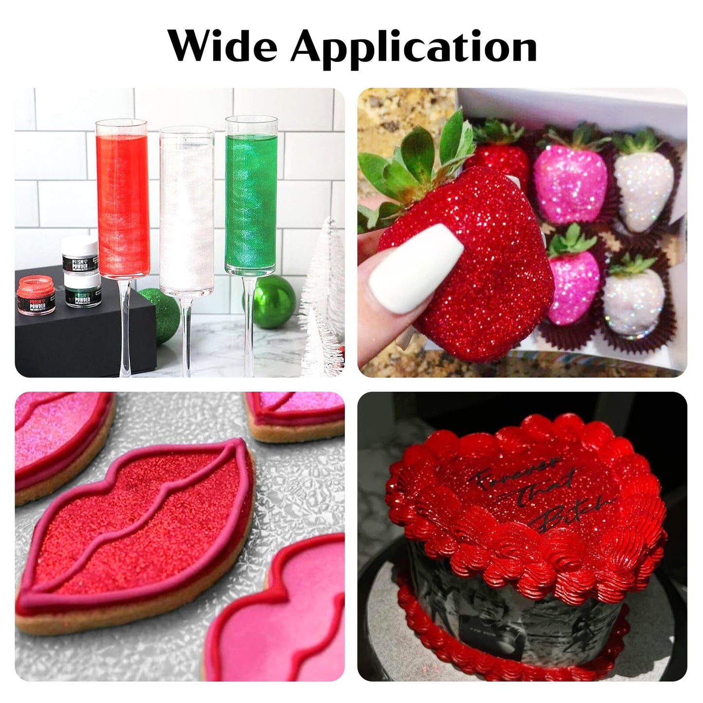 Red Edible Glitter For Cocktails - 6G Red Luster Dust Edible Drink Glitter Food Grade Metallic Shimmer Powder Sprinkles For Beve